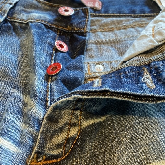 Zara 1975 Loose Fit Straight Low Rise Button Fly Mens Jeans Size W36 L34 TALL - Picture 2 of 16